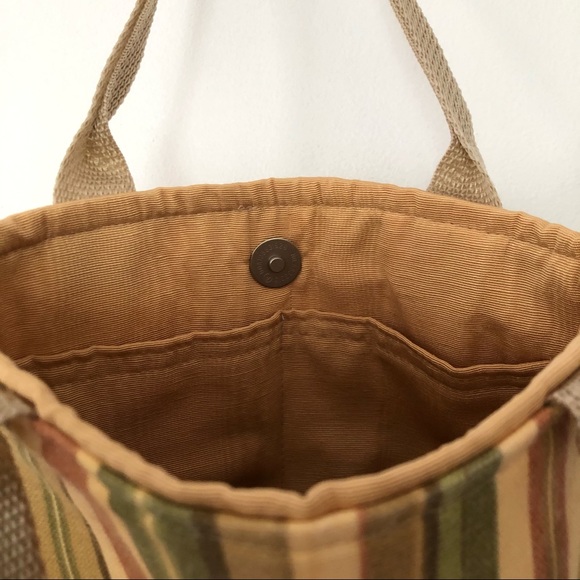 Muted Tan and Green Striped Mini Purse - Picture 4 of 4